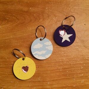 Colorful Keychain Set with Heart and Star Designs 🌠💕